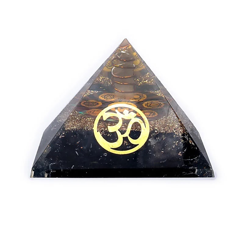 Black Tourmaline Chakra Orgonite Pyramid