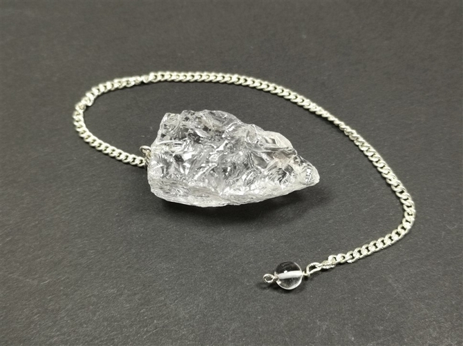 Clear Quartz Raw Pendulum
