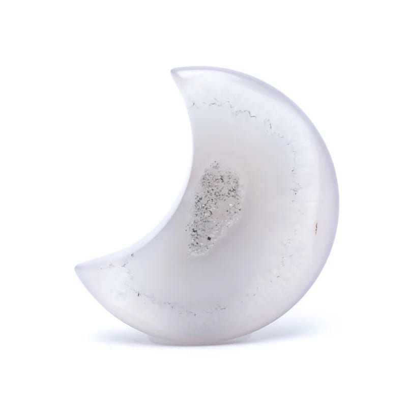 Agate Druzy Crescent Moon