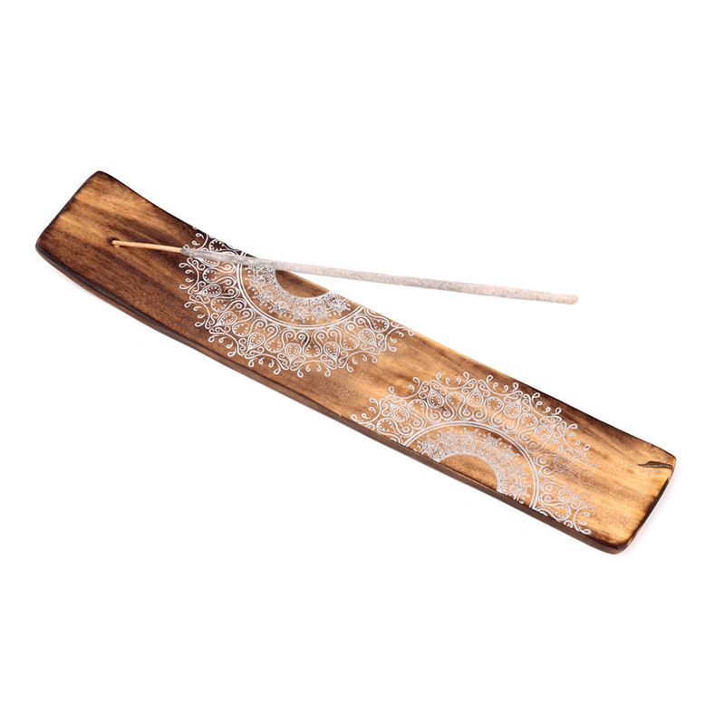 Mandala Mango Wood Incense Ash Catcher - Image 2