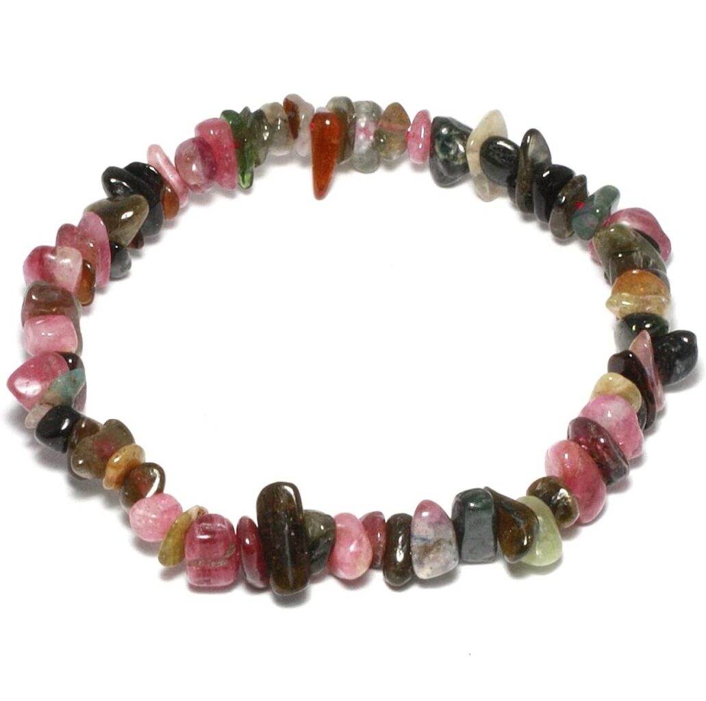 Watermelon Tourmaline Chipped Bracelet
