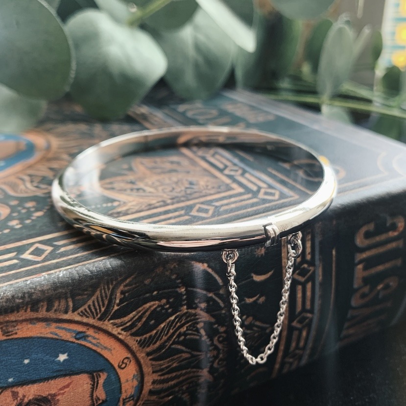 Bangle Bracelet with Chain (Sterling Silver)