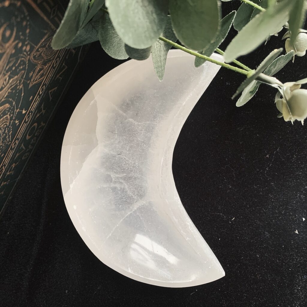 Selenite Moon Bowl