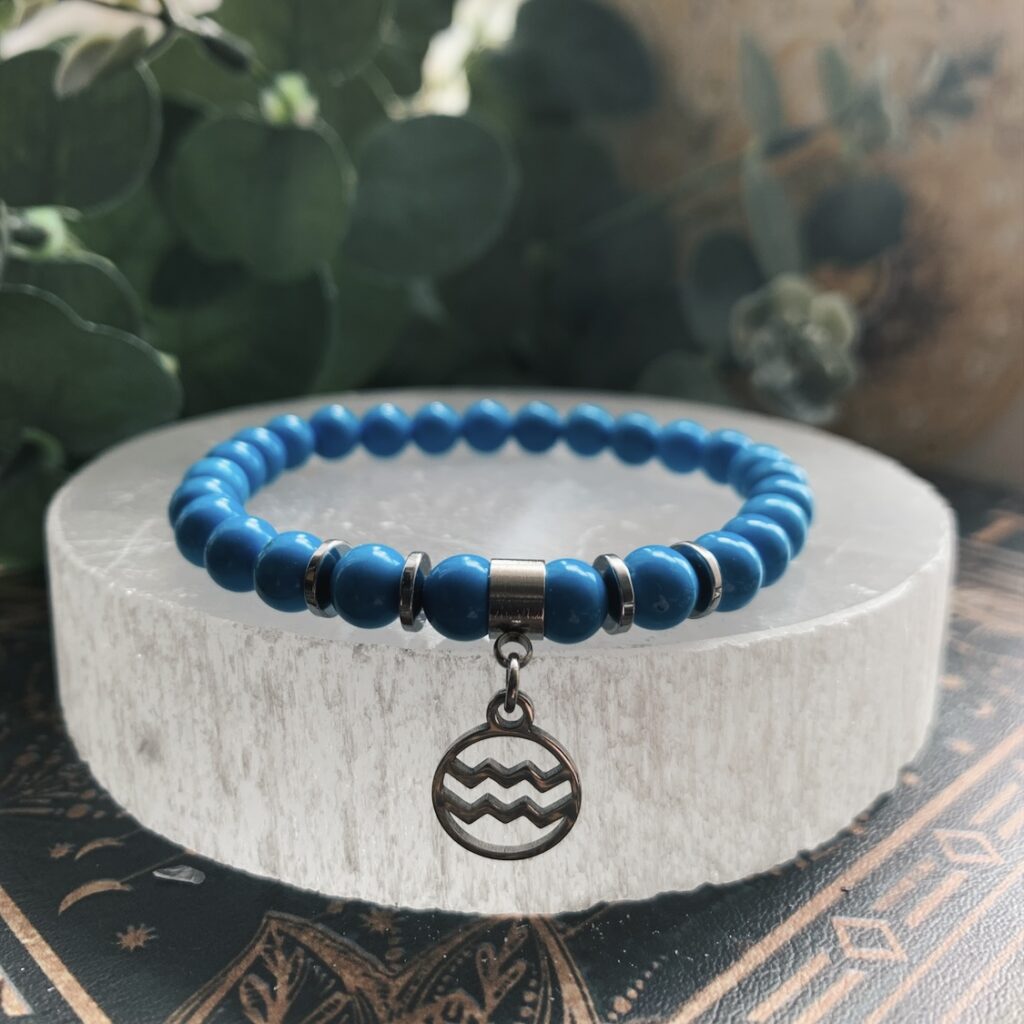 Aquarius – Zodiac Charm Crystal Bracelet