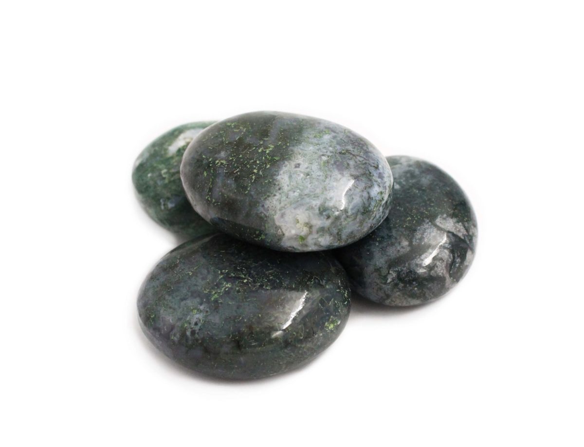 Moss Agate Palm Stone
