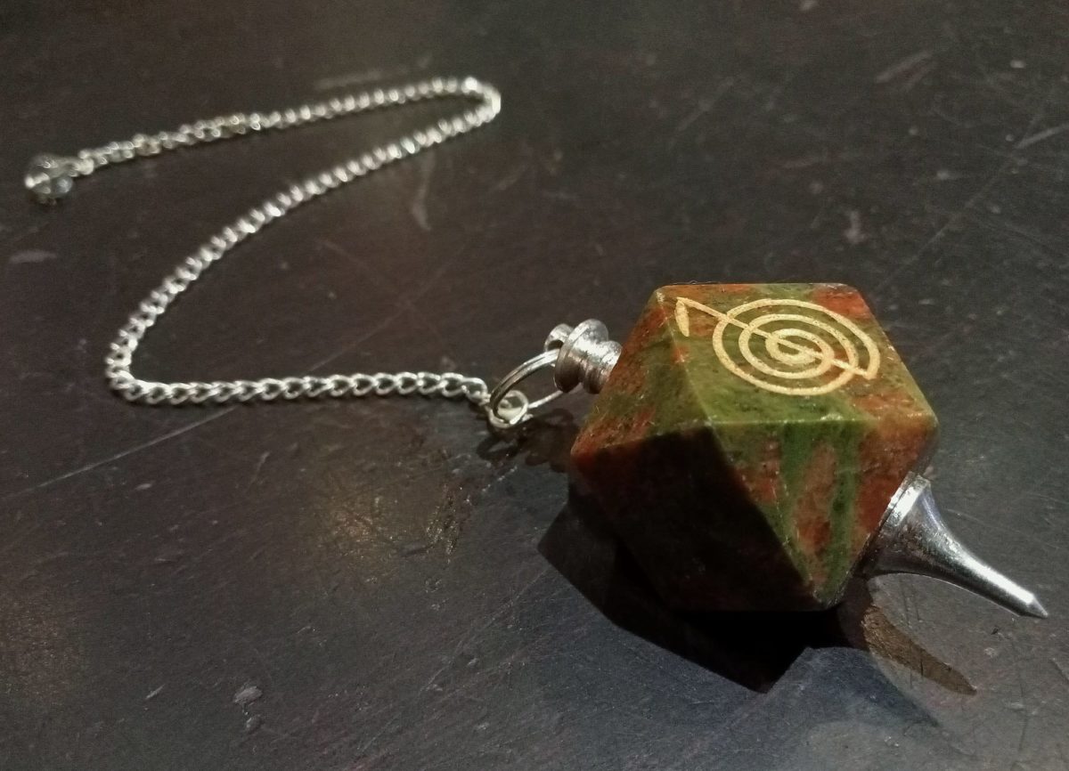 Unakite Engraved Pendulum