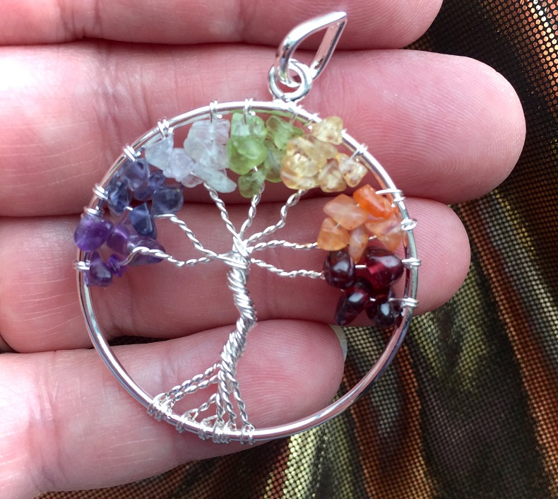 7 Chakra Tree of life Pendant with chain | Handcrafted made with Natur –  Arihant Gems & Jewels